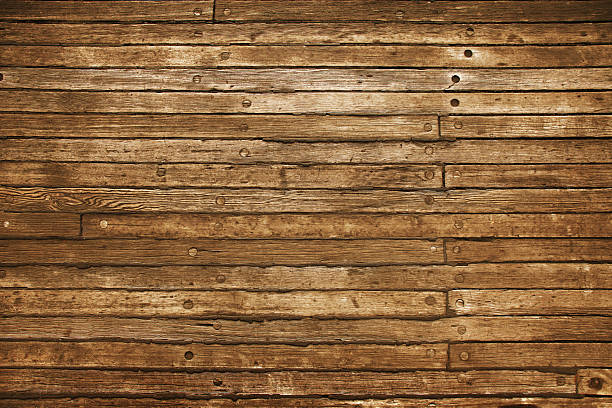 Wide angle photo of an 8x8 pressure treated lumber deck.