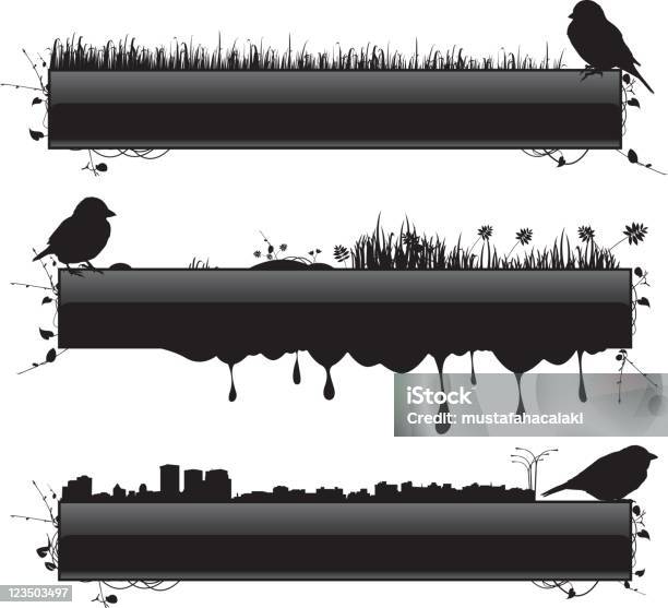 Brillant Bannières Avec Des Silhouettes Doiseaux Vecteurs libres de droits et plus d'images vectorielles de Banderole - Signalisation - Banderole - Signalisation, Brillant, Contre-jour