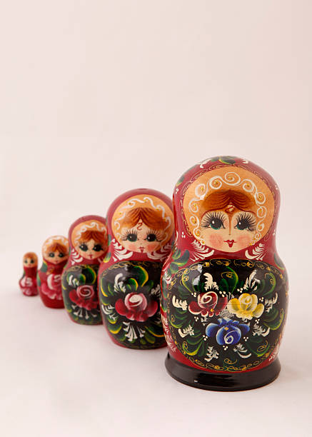 matryoshka - russian nesting doll babushka doll matroshka ストックフォトと画像