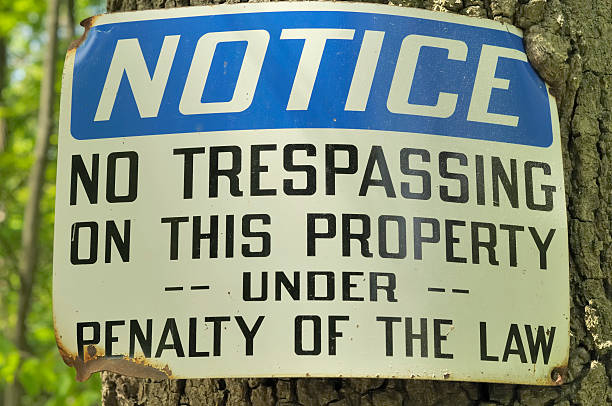 istock Grungy No Trespassing Sign 123504654