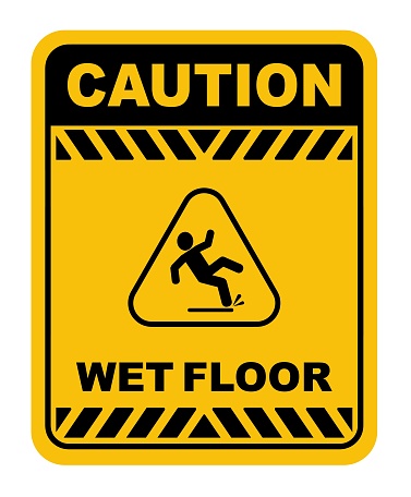 wet floor sign on white background