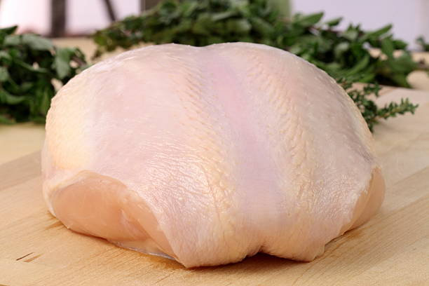 fresh raw turkey breast stock photo