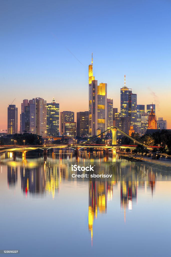 Frankfurt am Main Frankfurt am Main at night Architecture Stock Photo