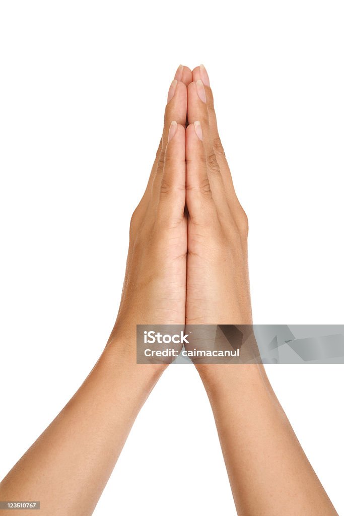 Donna pregare mani - Foto stock royalty-free di Adulto
