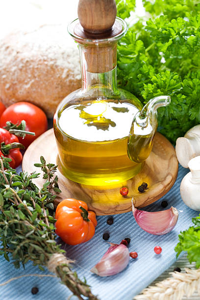 istock Bottle of Olive oil and condiments 123512295