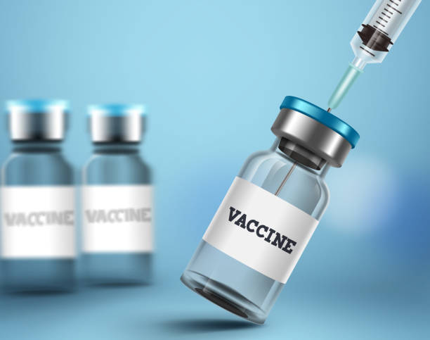 istock Vaccine injection bottle vector design. Vaccine shot injection for covid-19 coronavirus and other virus immunization 1235128543