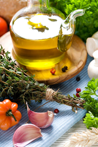 istock Bottle of Olive oil and condiments 123514933