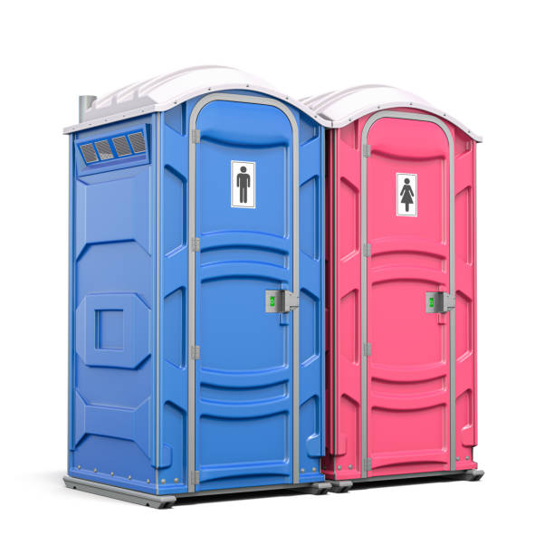istock Portable plastic toilet or public facilities for using in public places isolated on white 1235239814