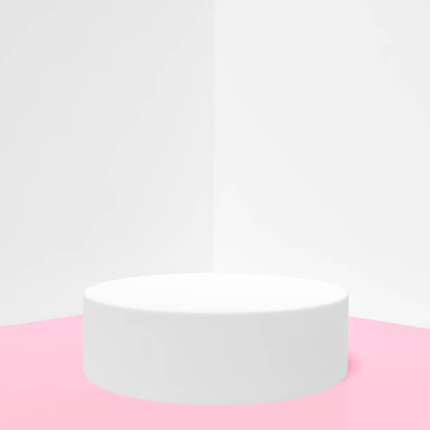 istock White podium stage backdrop on white and white two tone background for product display stand or used in other designs 3d rendering. 3d illustration template minimal beauty style concept. 1235241102