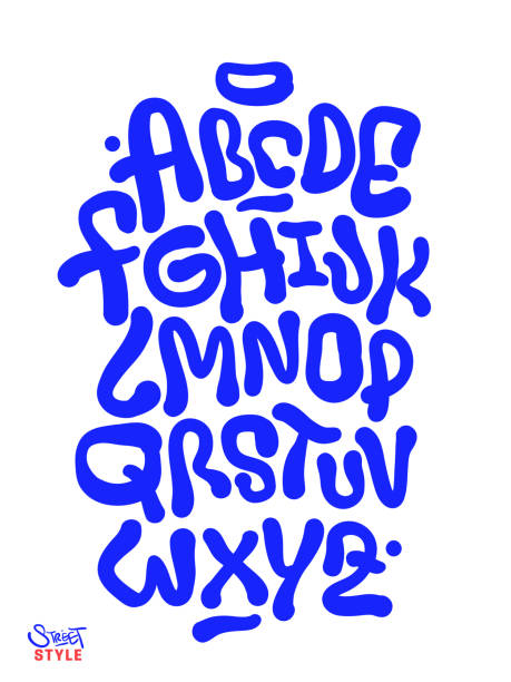 Urban based Font, Symbol and Patterns Handwritten urban based graffiti font, textures and symbols street art stock illustrations