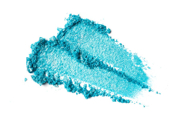 istock Broken bright blue color eyeshadow as samples of cosmetic beauty 1235298508