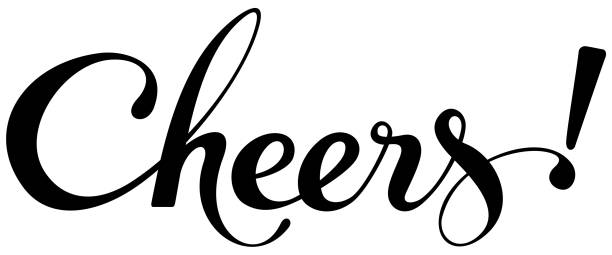 cheers - пользовательский текст каллиграфии - cheering stock illustrations