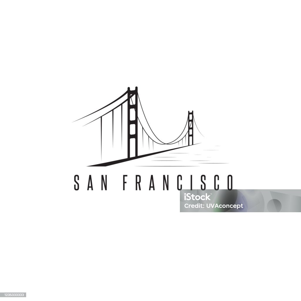 San Francisco Golden Gate Bridge Vector Design Template Illustration