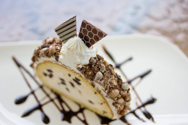 istock Chocolate ship ice cream on a plate 1235344887
