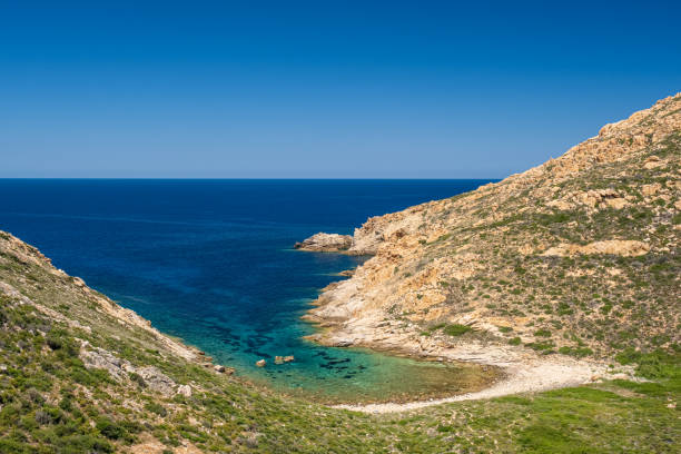 Turquoise Mediterranean on the rocky west coast Corsica