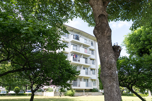 Landscape Of Housing Complex Kasukabe City Saitama Japan Stock Photo ...