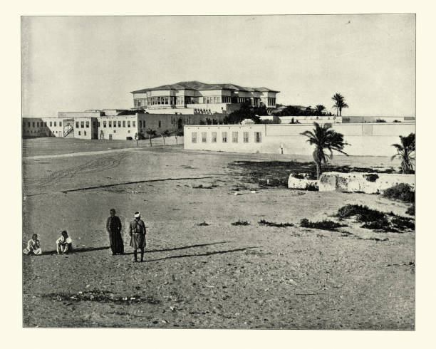 Palace and Harem, Alexandria, Egypt, 19th Century Vintage photograph of Palace and Harem, Alexandria, Egypt, 19th Century egypt photos stock pictures, royalty-free photos & images