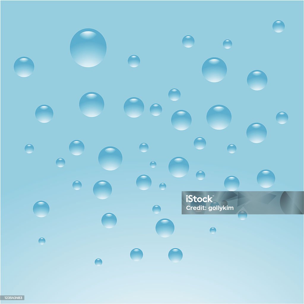 Bleu gouttes d'eau, de bulles - clipart vectoriel de Bulle libre de droits