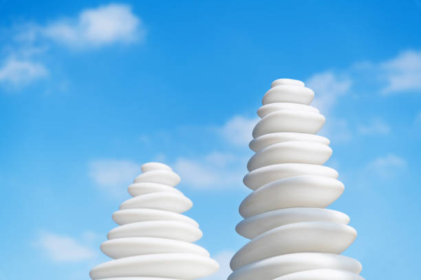 The lamps looks like stacked stones.
