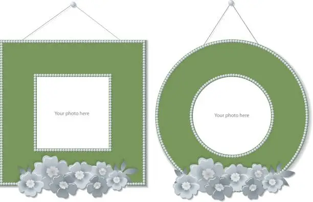 Vector illustration of Silver and Green Frames