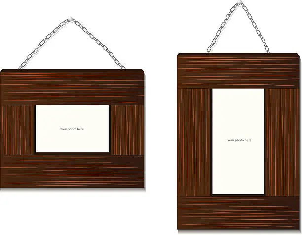 Vector illustration of Beautiful Wood Frame
