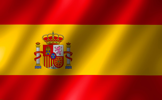 Image of the waving flag of Spain.
