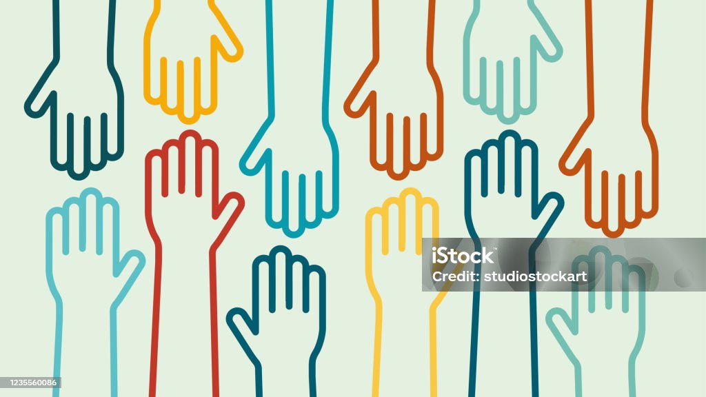 Hands up colorful icon vector design Hand stock vector