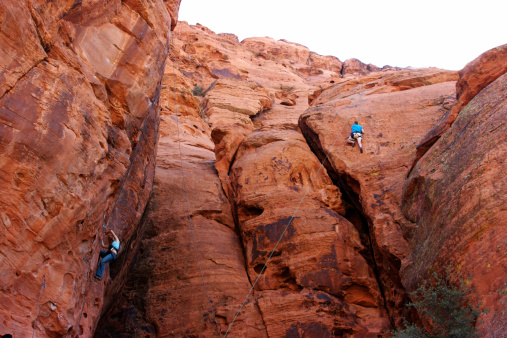 Intermediate and advanced rock climbing. (Utah RedRockalypse 2007)