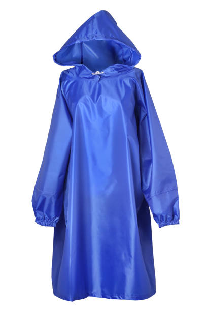 Blue raincoat Blue raincoat isolated on white background raincoat stock pictures, royalty-free photos & images