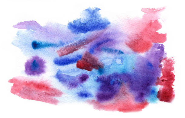 istock Watercolor backdrop with stains and splatter 1235578402