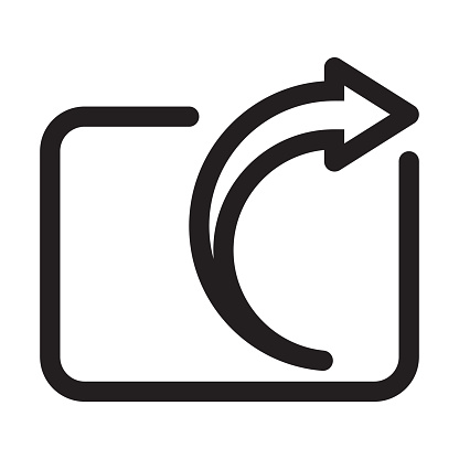 Share / export icon with arrow line art for apps and websites