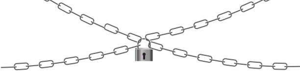 istock Padlock and chains isolated on white background. Concept of protection of information, property, inaccessibility. Symbol security design. Vector isolated realistic illustration 1235662627