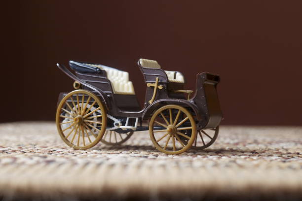 istock Background with vintage toy car - plastic machine 1235699849