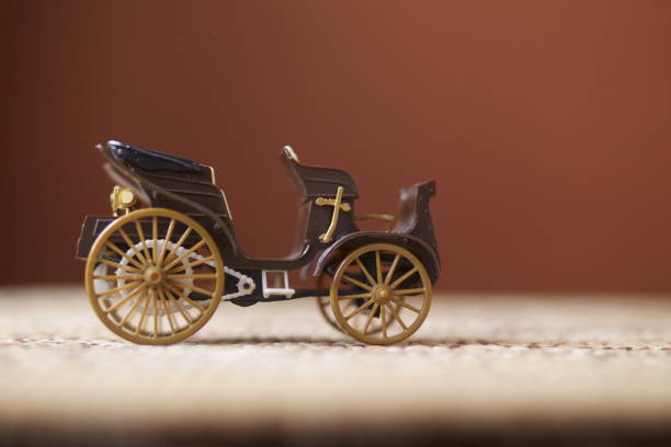 istock Background with vintage toy car - plastic machine 1235699857