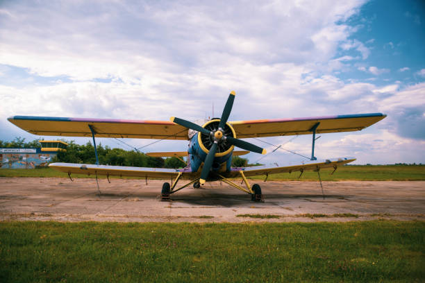 istock Agricultural plane is standing on a field 1235718176