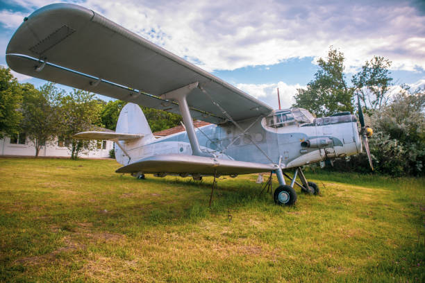 istock Agricultural plane is standing on a field 1235718762