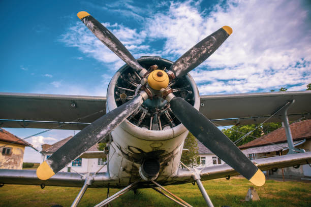 istock Agricultural plane is standing on a field 1235722191