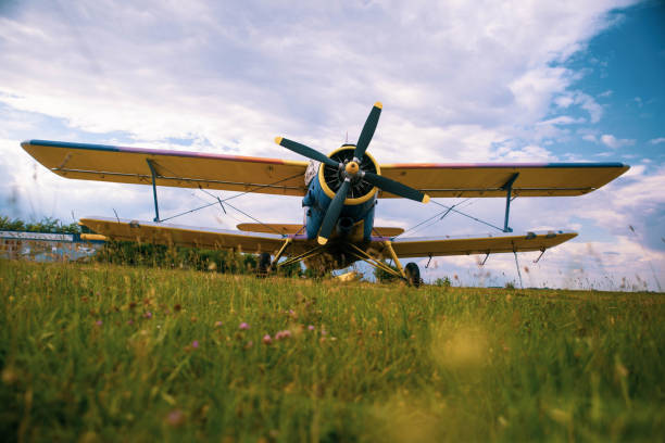 istock Agricultural plane is standing on a field 1235722714