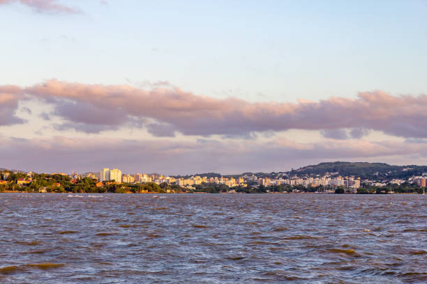 Guaiba lake with Porto Alegre in background, Rio Grande do Sul, Brazil