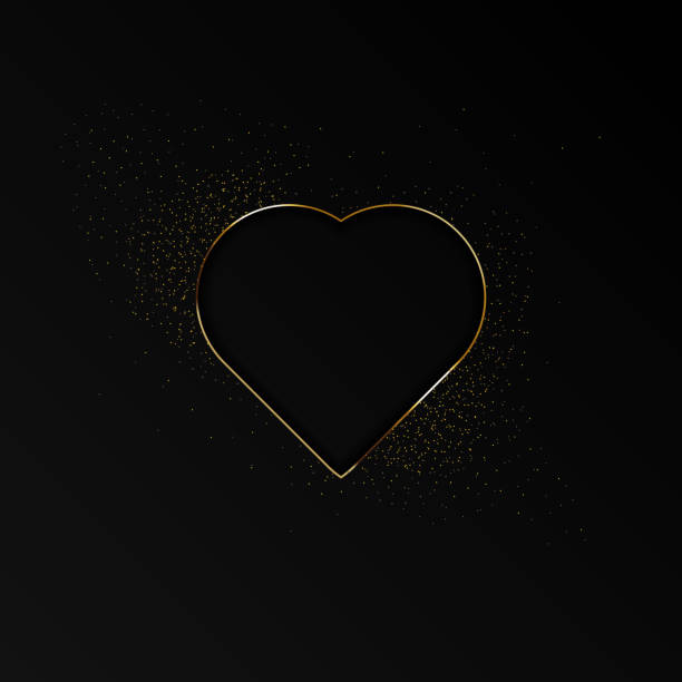 istock Glitter heart frame. Happy Valentines Day background. Glowing gold stream of confetti particles. Be my Valentine card. Shiny heart trace. Flare light effect. Holiday luxury design. 1235767271