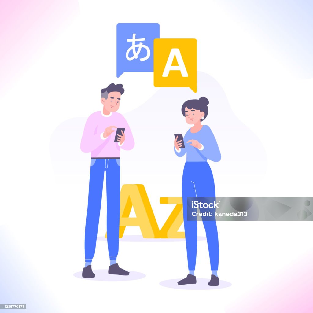 Online Multi Language Translator App Concept Multilingual Communication ...