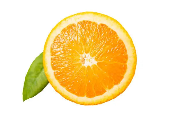 fruit orange slice isolated on white