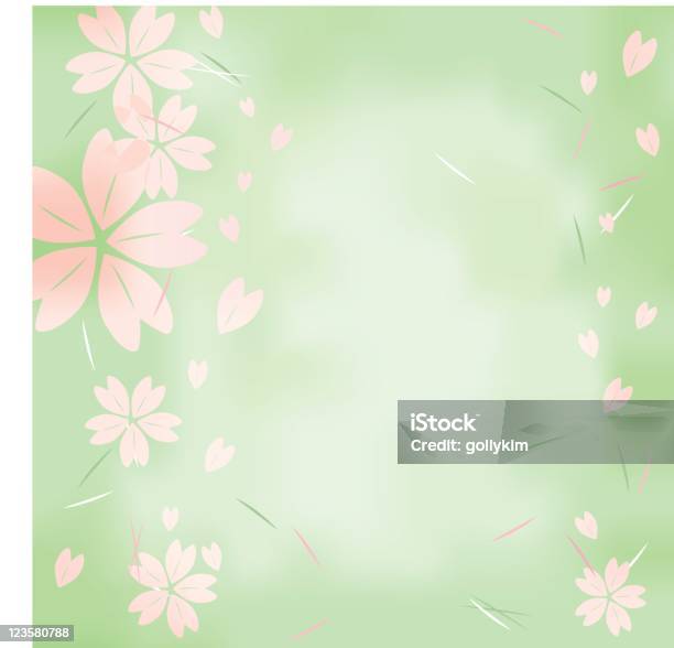 Sakura - Arte vetorial de stock e mais imagens de Amor - Amor, Cor de rosa, Cor verde