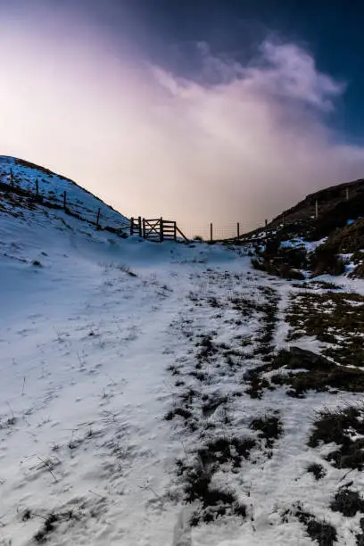 Coldberry Hush near Middleton-in-Teesdale is a historic mining site. The hush itself carves a V'shaped notch in the horizon that can be seen from miles around.