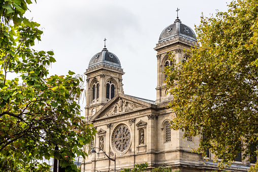 Twin tower of St Francis Xavier's Church, a Roman Catholic church and parish in the 7th arrondissement of Paris dedicated to Francis Xavier.