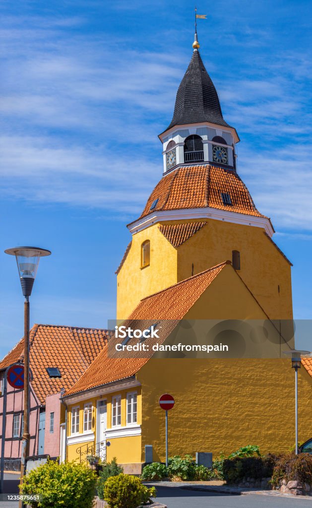 The Faaborg bell tower dated back to the 15th century The Faaborg bell tower dated back to the 15th century and offers a magnificient view from the top of the tower of the surrounding landscape and small islands. Faaborg Stock Photo