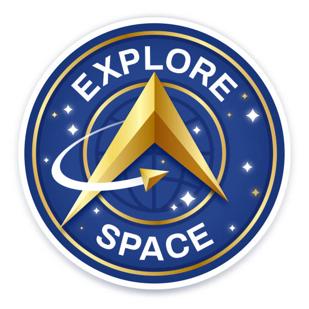 Explore Space Explore space symbol design concept illustration. futuristic astronomy space craft stock illustrations