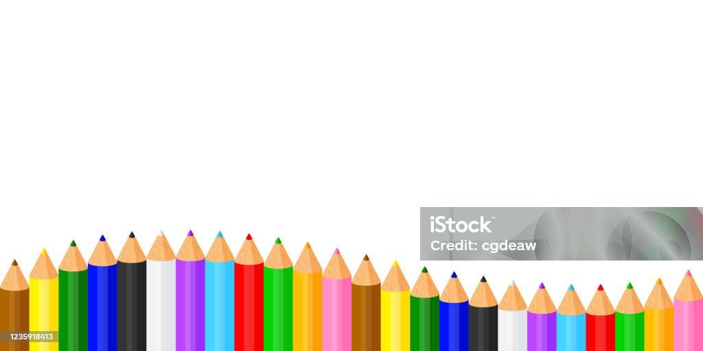 Ilustración de Lápices Coloridos Crayón Pastel Lindo En Una Fila En El  Espacio De Copia Blanca Colección De Lápices De Colores Filas Para Banner  Niños En Edad Preescolar Clip Art Crayon Lápiz