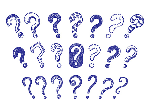 Fun Theme Question Mark Doodle Funny Question Marks Hand Drawn Illustration Stock Illustration ...