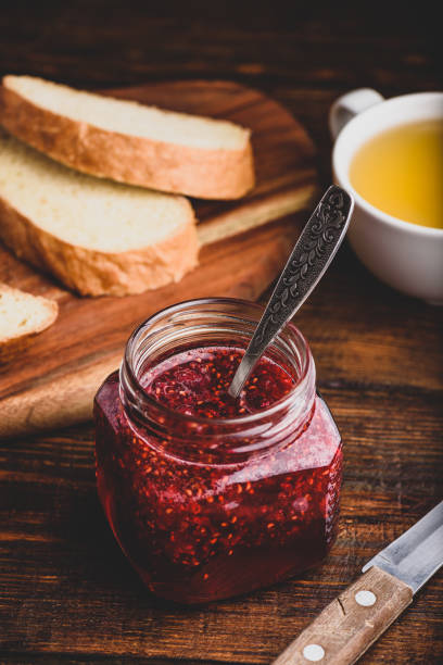 istock Jar of homemade raspberry jam 1236041386